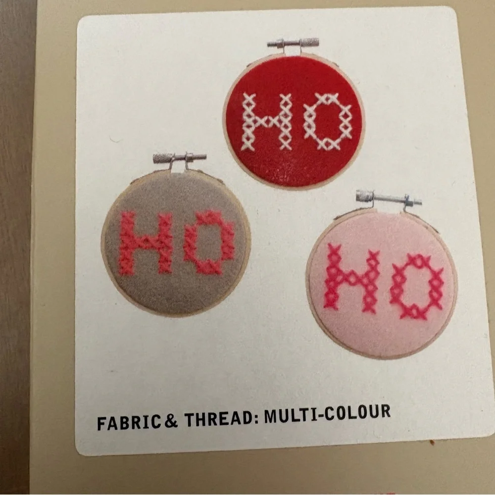 6/$20 Cotton Clara Cross-Stitch Kit - 3 Small Hoops 